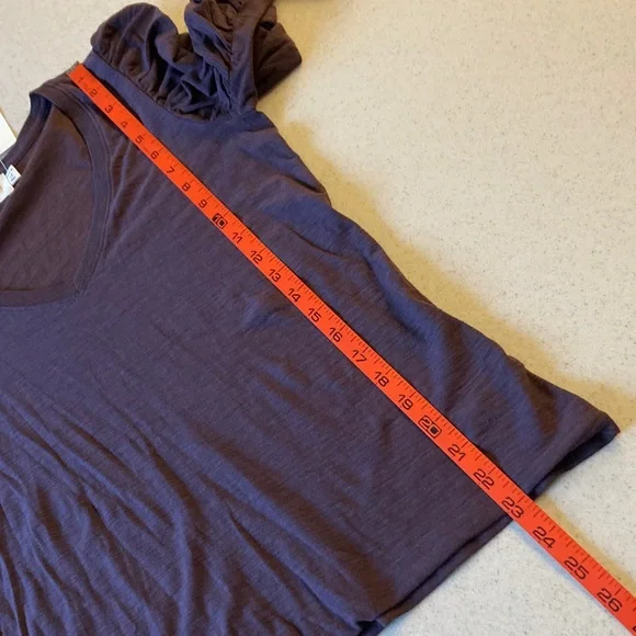 NWT Nation Ltd. Evereve Deep Purple Ruched Sleeve Top Women Size M - Picture 10 of 11